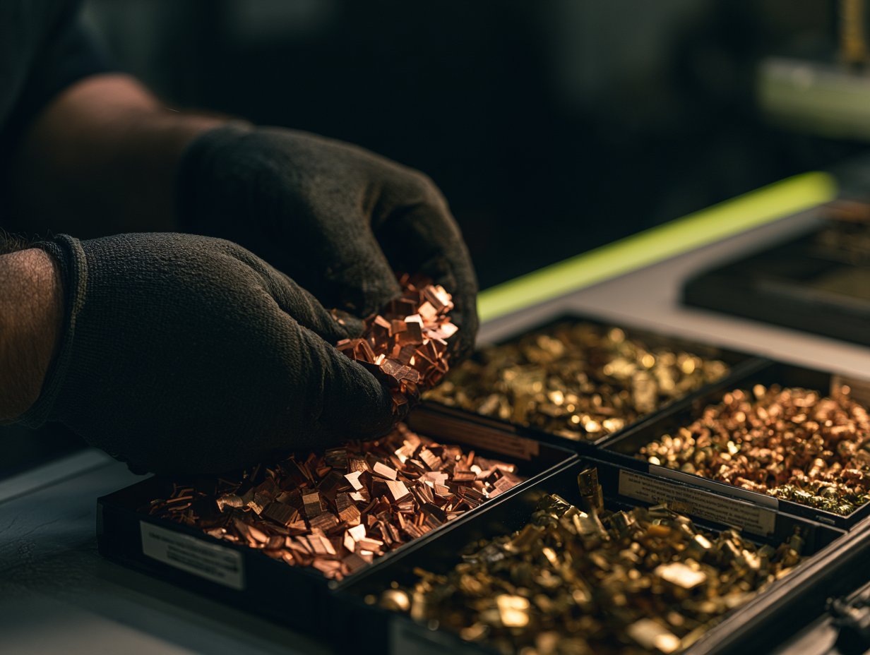 On-site assessment — sorting copper and brass grades