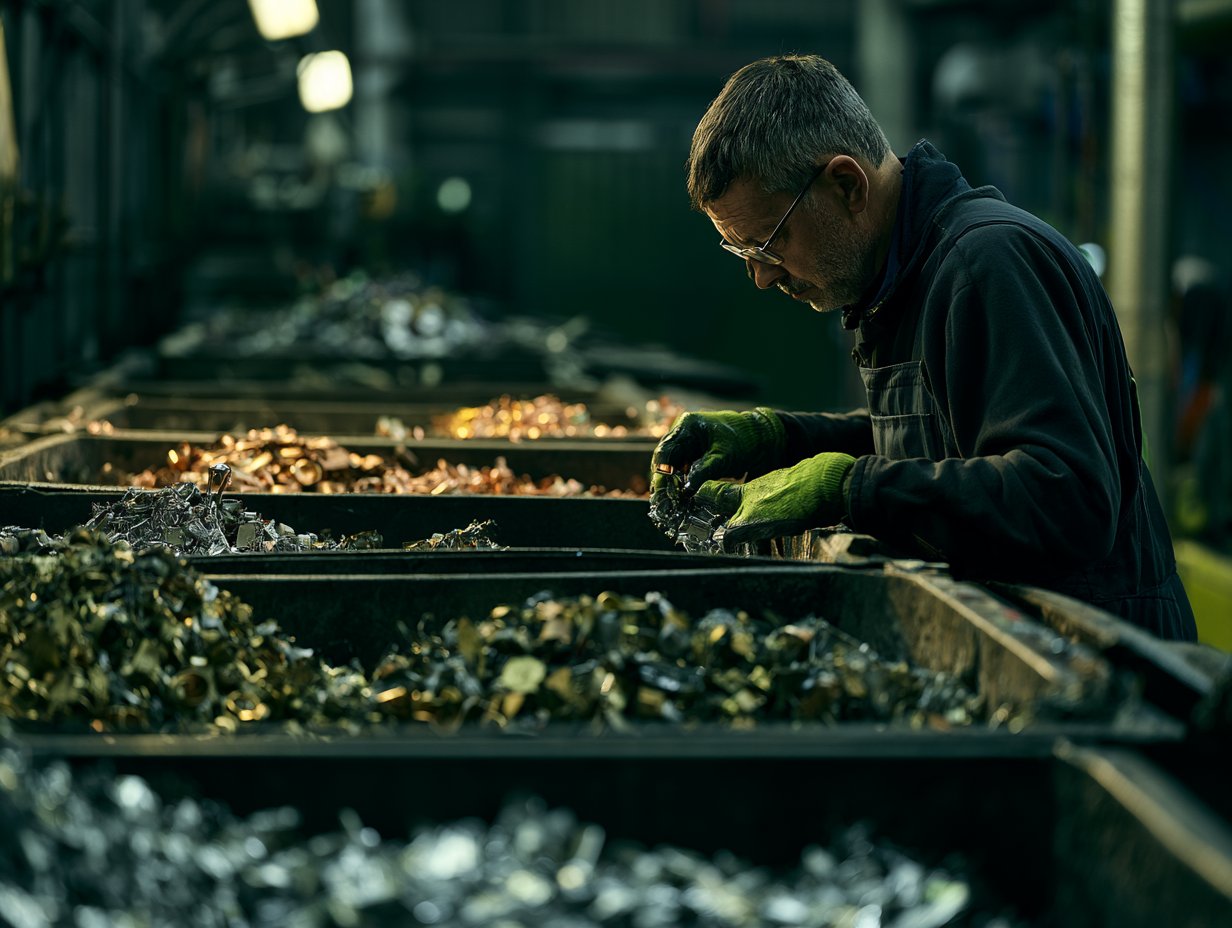 Mixed non-ferrous sorted into clean grades